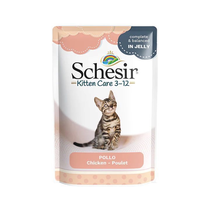 پوچ بچه گربه شسیر مدل Kitten care با طعم مرغ وزن 85 گرم