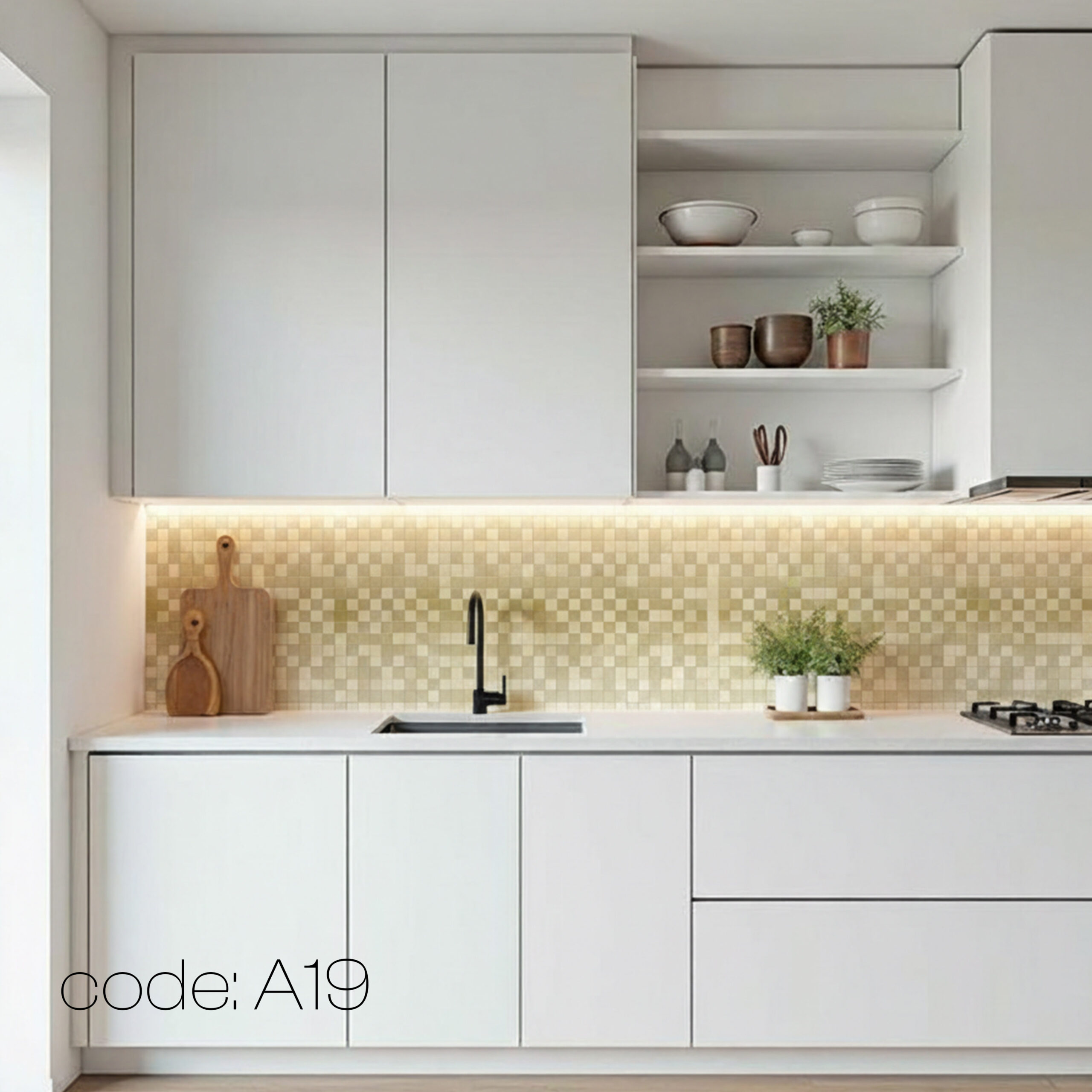 تایل بین کابینتی آلومینیوم کد A19 — تصویر ۳