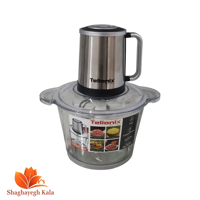 خردکن تلیونیکس مدل TC_1890 با ظرفیت 3 لیتر و موتور 800 وات – تیغه استیل و قابلیت توربو — تصویر ۲