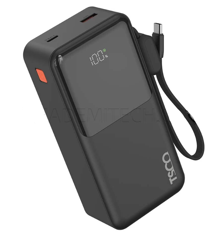 پاوربانک تسکو مدل TSCO TP 3013 30000mAh 22.5W مشکی — تصویر ۳