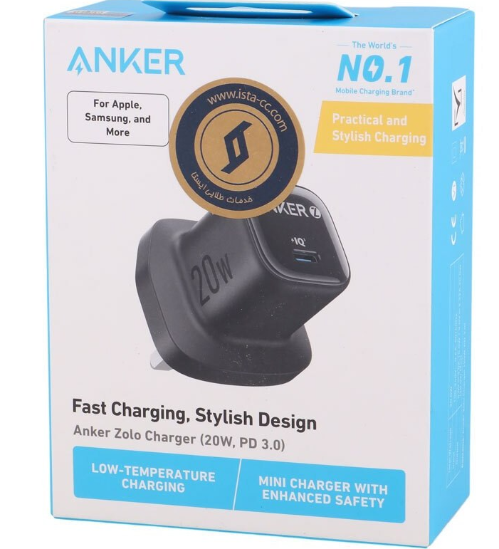 شارژر دیواری انکر مدل A2699 ظرفیت ۲۰ وات با پورت USB-C — تصویر ۳