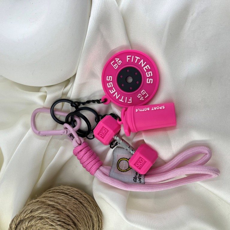 آویز کیف چارم بگ جاکلیدی مدل ماگ دمبل وزنه کد J4186 — تصویر ۳