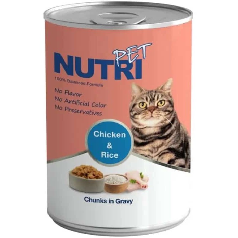 کنسرو غذای گربه نوتری پت Nutri Pet طعم مرغ و برنج وزن 425 گرم