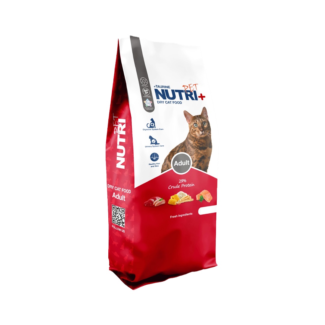 غذای خشک گربه بالغ نوتری پلاس Nutri Pet وزن 10 کیلوگرم