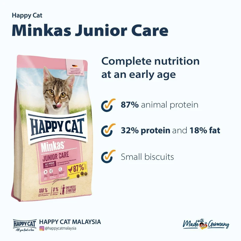 غذای خشک گربه هپی کت مدل مینکاس JUNIOR CARE — تصویر ۳