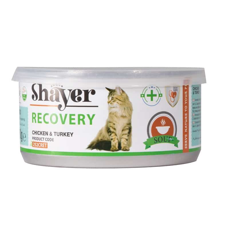 کنسرو غذای گربه شایر مدل ریکاوری Recovery طعم مرغ و بوقلمون وزن ۲۰۰ گرم