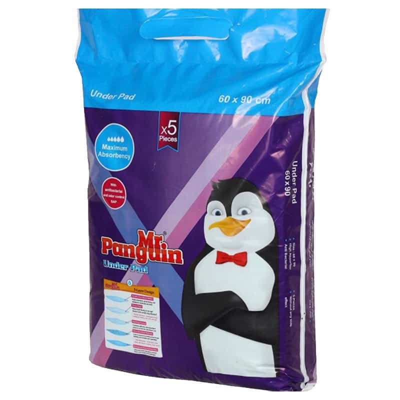 زیرانداز (پد) بهداشتی مستر پنگوئن سایز 90*60 بسته 5 عددی