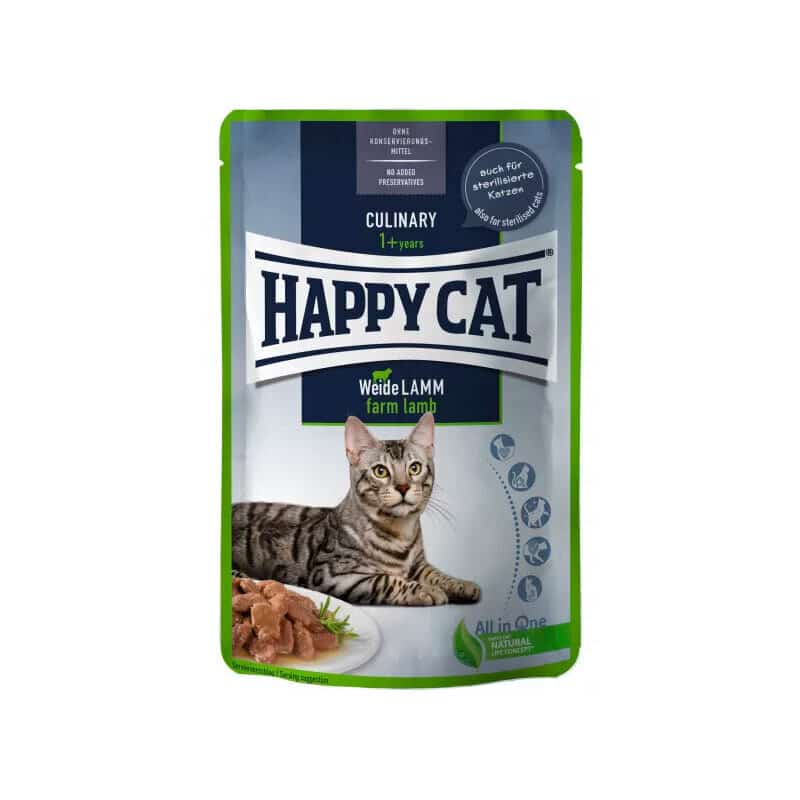 پوچ گربه هپی کت Happy Cat با طعم بره مدل Culinary Farm Lamb وزن 85 گرم — تصویر ۲