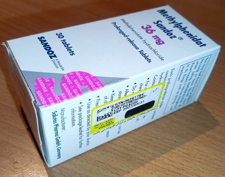 قرص متیل فنیدات ساندوز 36 میلی گرم جعبه 30 عددی | کاربرد، نحوه مصرف و عوارض جانبی و خرید انلاین