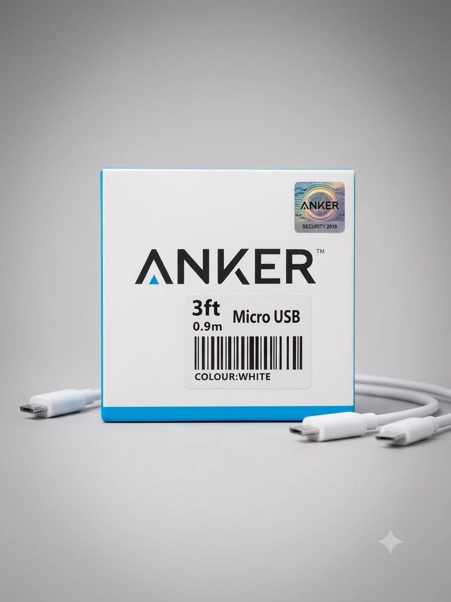 کابل میکرو یو‌اس‌بی Micro-USB انکر Anker – طول 0.9 متر سفید