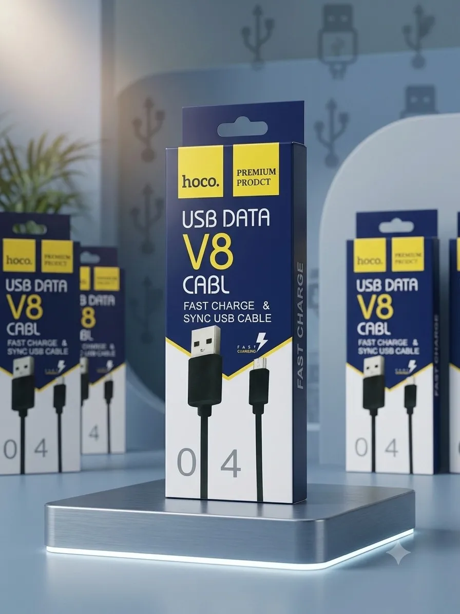 کابل تبدیل USB به میکرو یو اس بی هوکو مدل V8 04