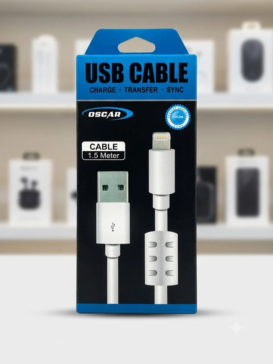 کابل شارژ USB به لایتنینگ اسکار OSCAR – مناسب برای آیفون و آی‌پد