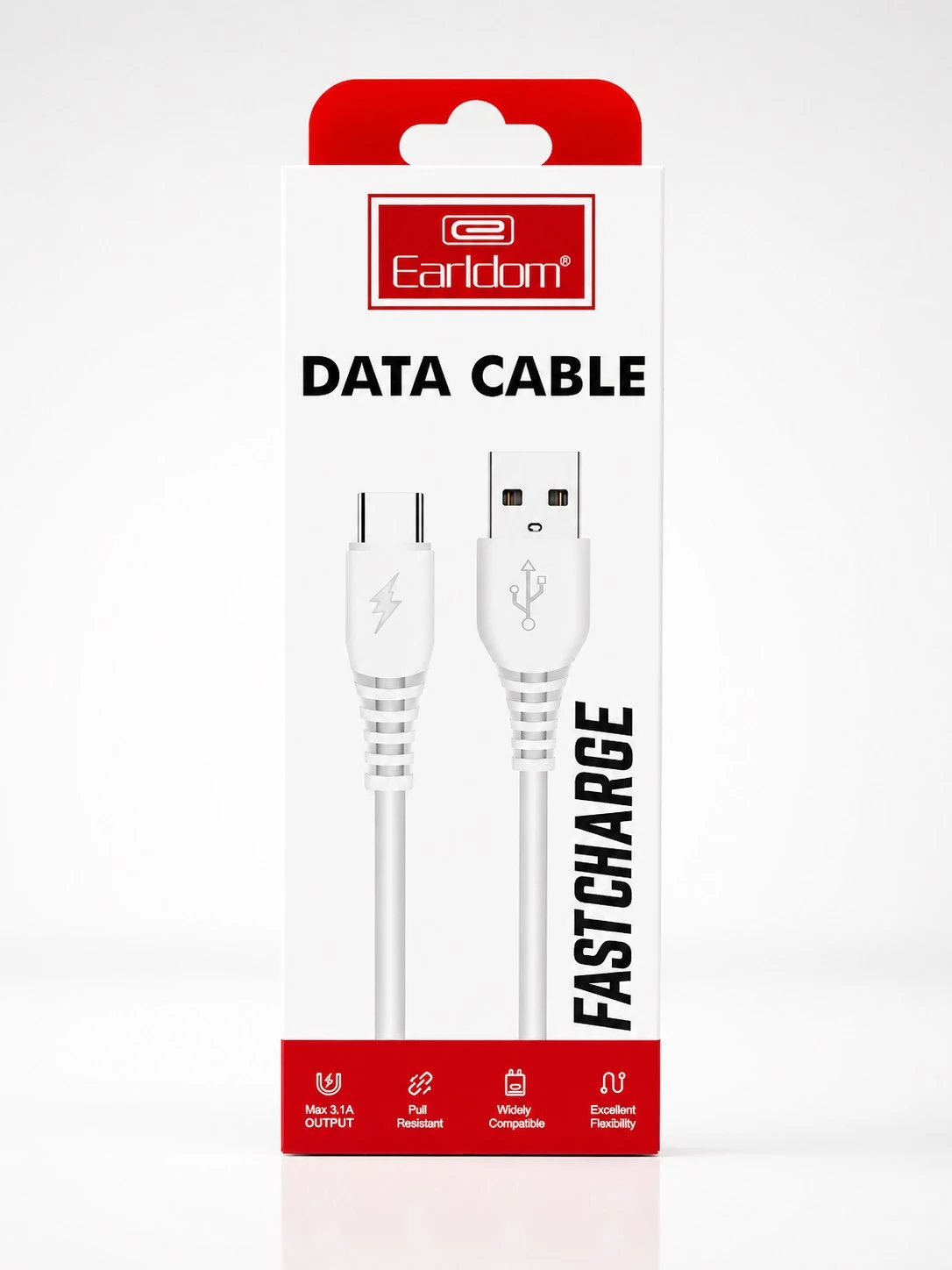 کابل شارژ USB به تایپ سی طرح برند Earldom – فست شارژ
