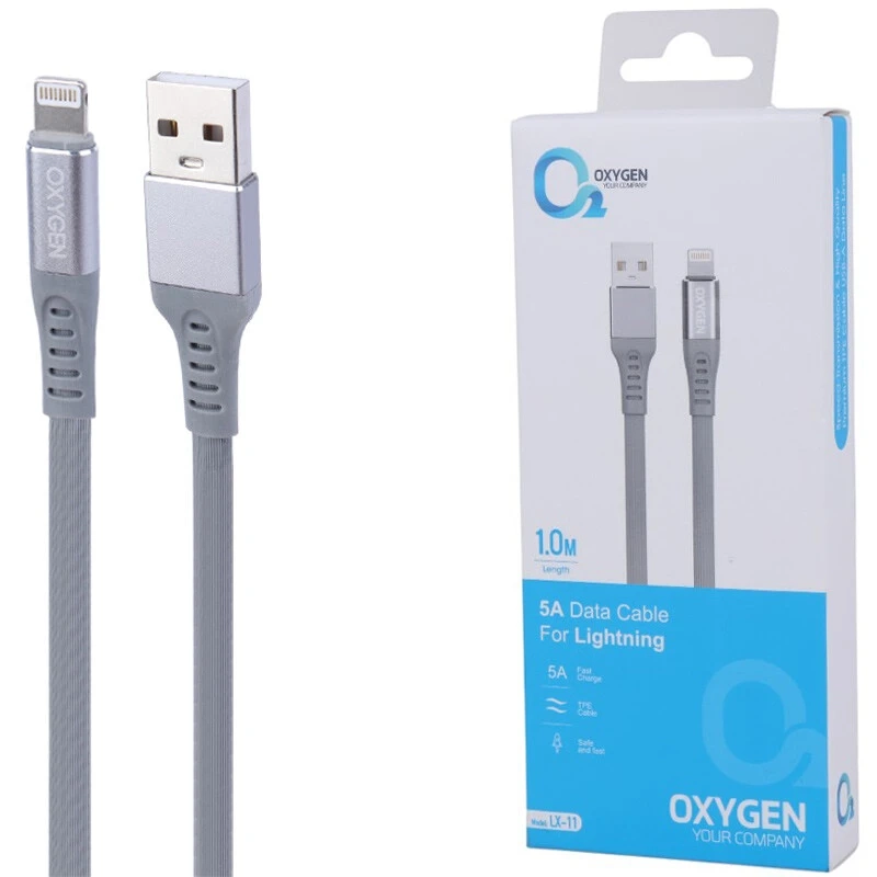 کابل لایتنینگ فست شارژ 30 وات اکسیژن LX-11 طول 1 متر — تصویر ۲