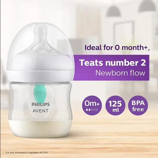 شیشه شیر سوپاپ دار 125 میل philips avent — تصویر ۳
