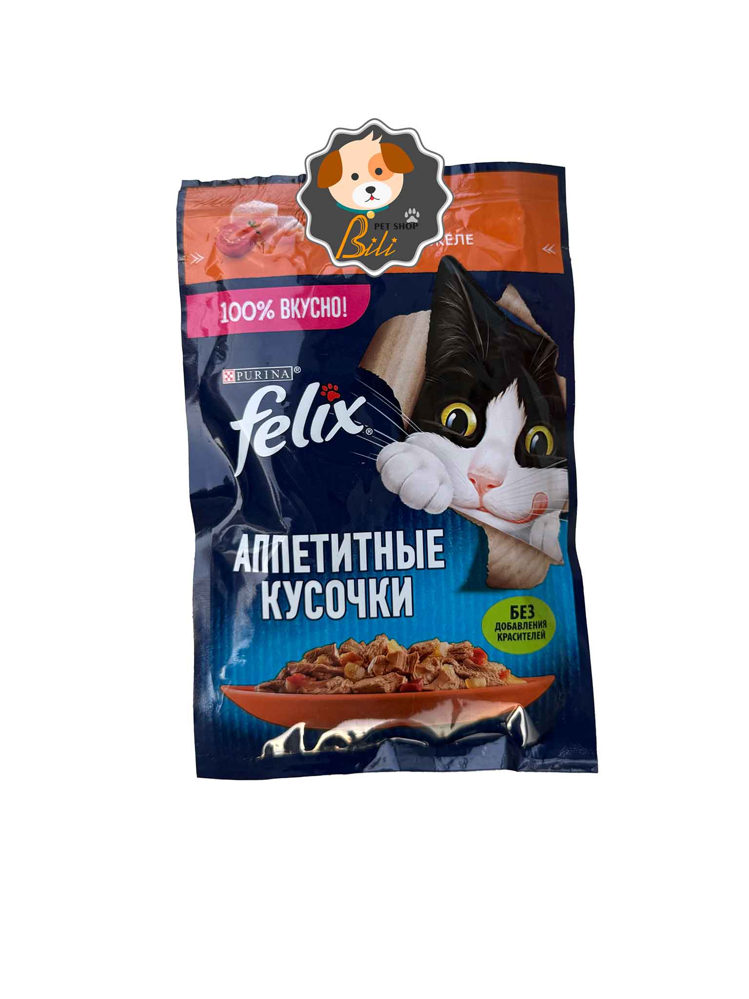 پوچ گربه فلیکس با طعم مرغ و گوجه فرنگی ۸۵ گرمی ـ FELIX PURINA CHICKEN & TOMATO 85 GR