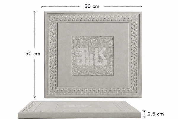 موزاییک پلیمری دور طنابی طوسی 50*50 — تصویر ۴
