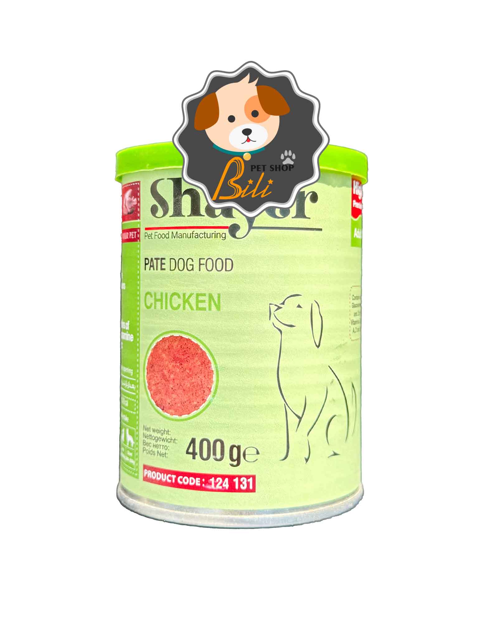 کنسرو سگ بالغ شایر با طعم مرغ ۴۰۰ گرمی ـ SHAYER PATE DOG FOOD CHICKEN 400 GR — تصویر ۲