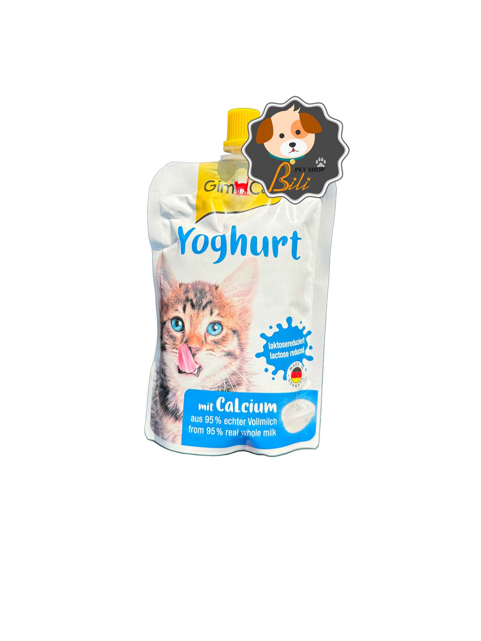 تشویقی ماست گربه جیم کت ۱۵۰ گرمی ـ GIM CAT YOGHURT & CALCIUM 150 GR