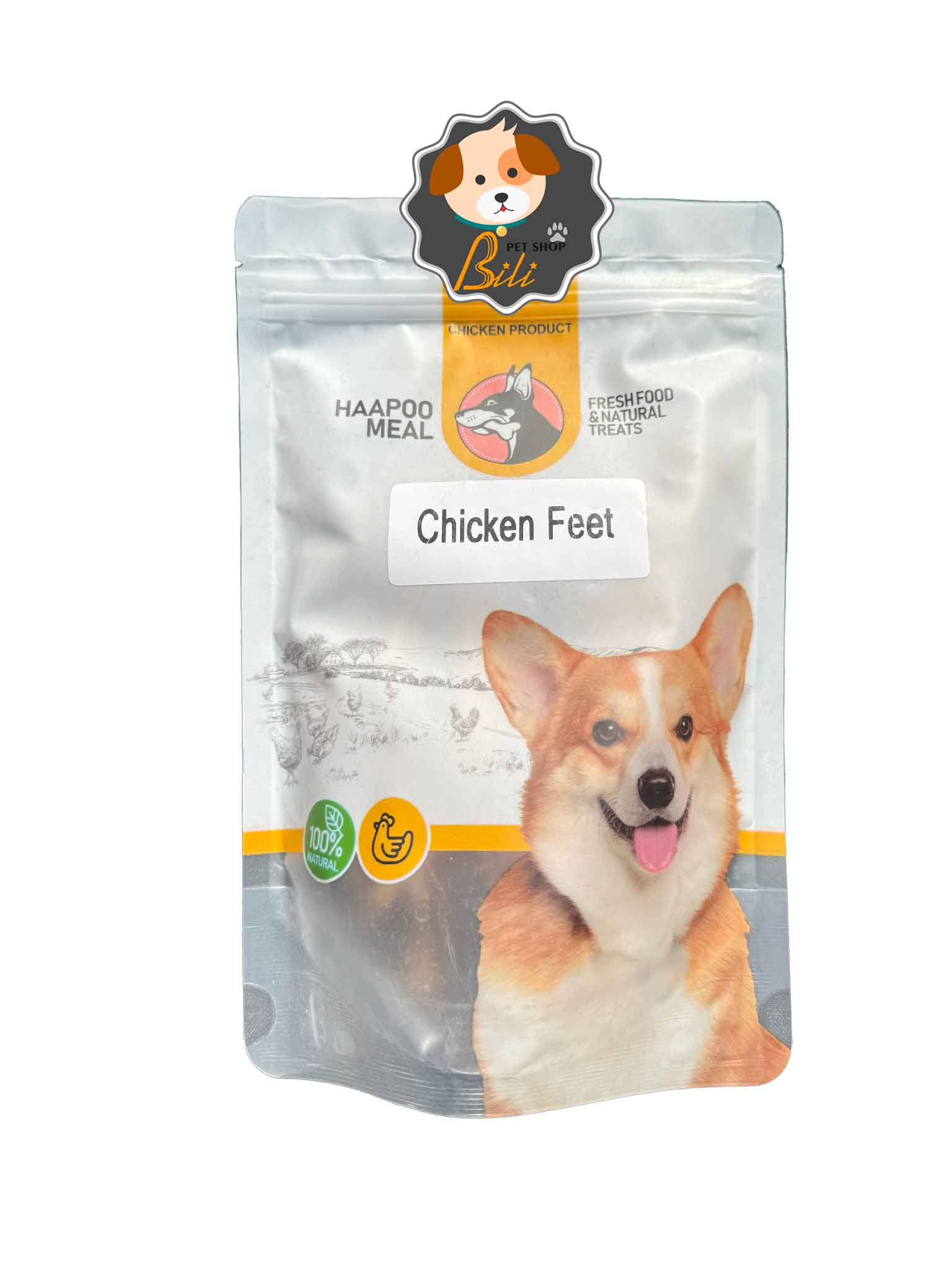 تشویقی سگ هاپو میل پای مرغ ۱۰۰ گرمی ـ HAAPOO MEAL CHICKEN FEET 100 GR — تصویر ۲