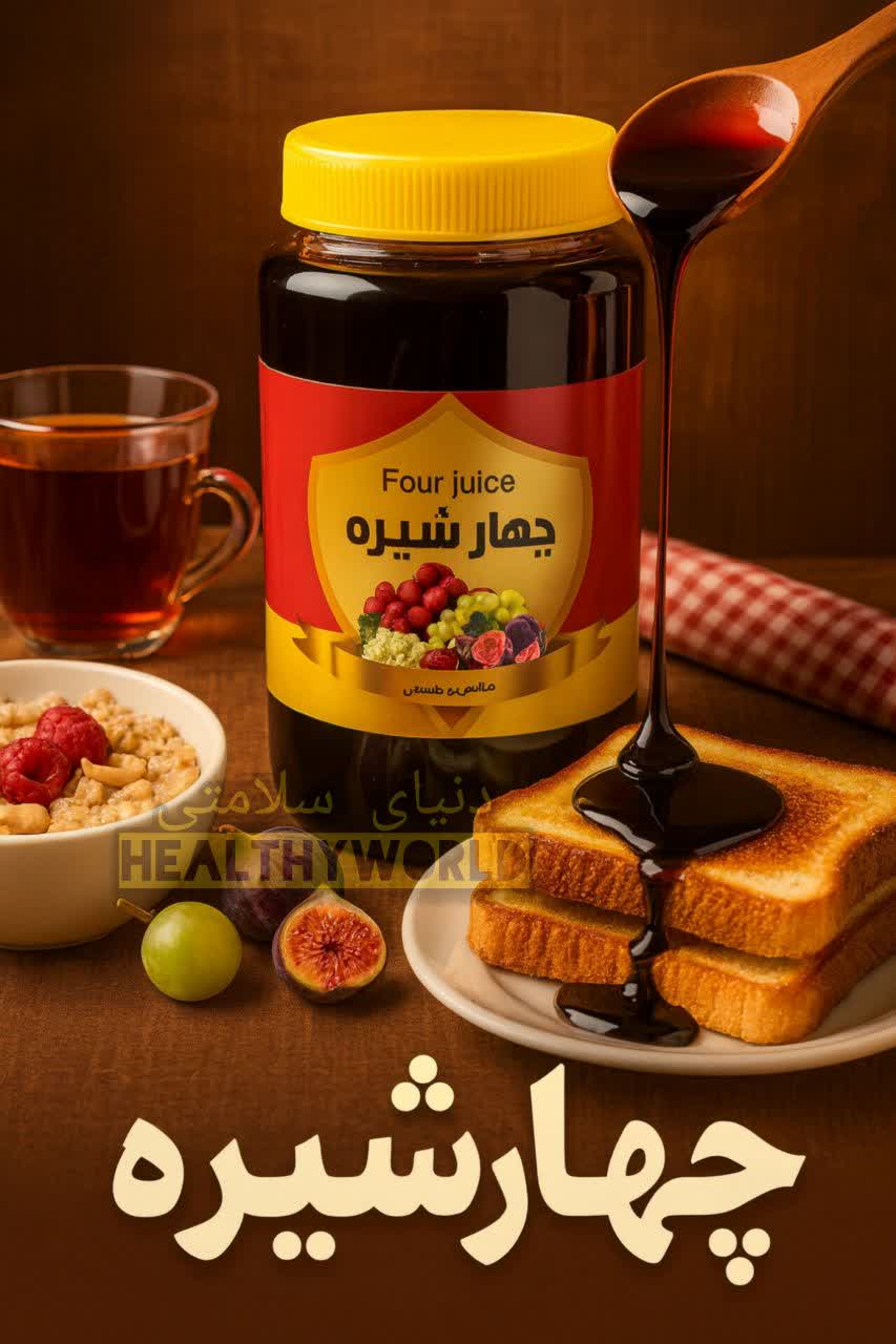 چهار شیره توت و انگور و خرما و انجیر 1000 گرمی — تصویر ۴