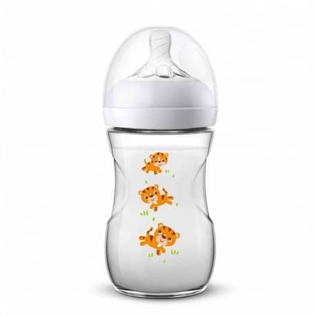 شیشه شیر طلقی 260 میل نچرال فیلیپس اونت طرح ببر Philips Avent