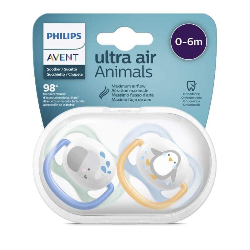 پستانک الترا ایر اونت 0-6 ماه مدل فیل و پنگوئن Philips Avent — تصویر ۳