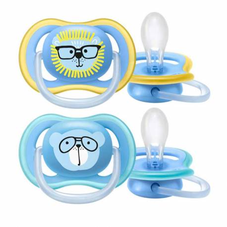 پستانک الترا ایر دو عددی اونت +18ماه مدل شیر و خرس آبی Philips Avent