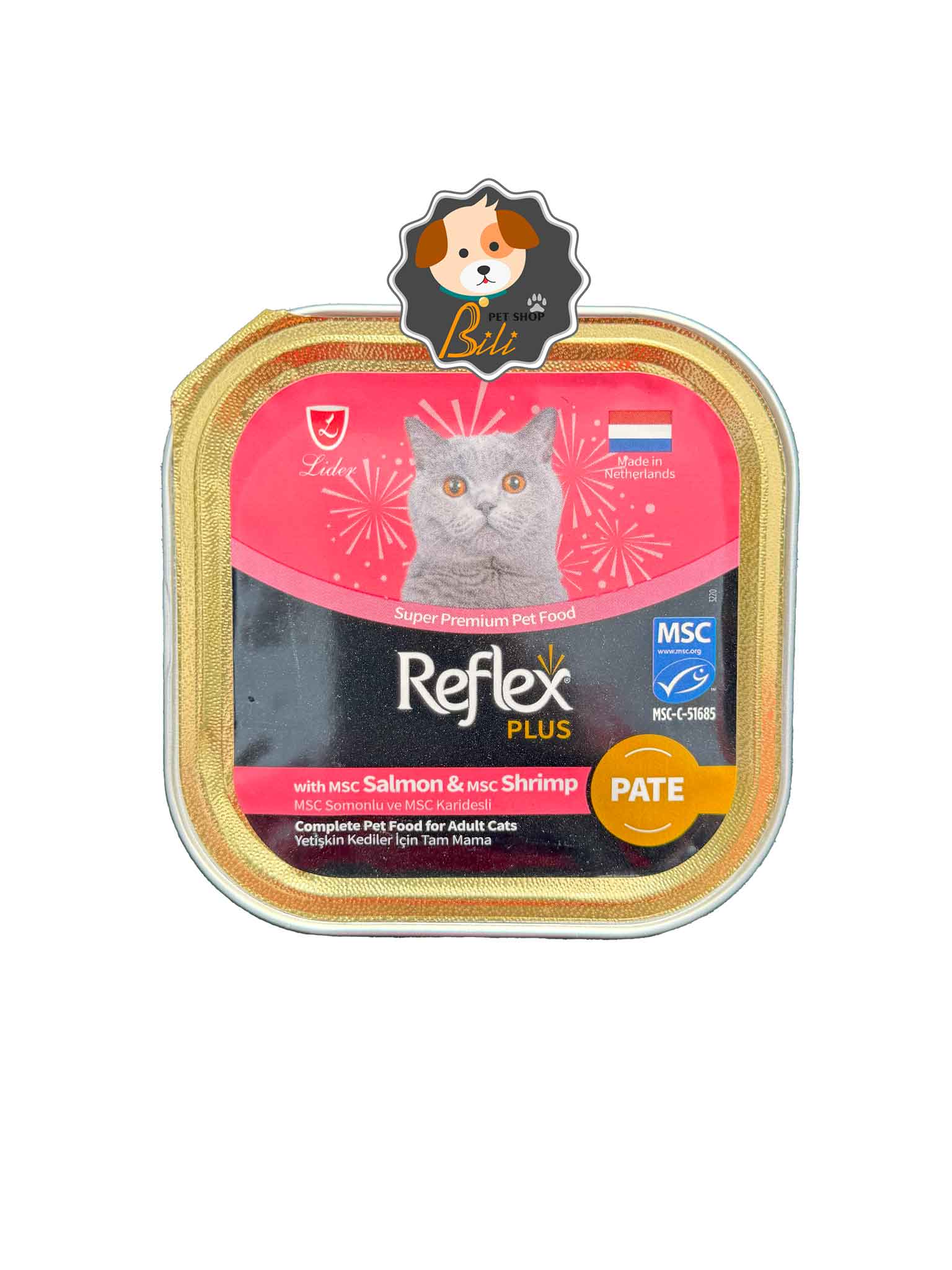 ووم گربه رفلکس پلاس با طعم ماهی سالمون و میگو مدل پته ۸۵ گرمی ـ REFLEX PLUS CAT FOOD WITH SALMON & SHRIMP PATE 85 GR