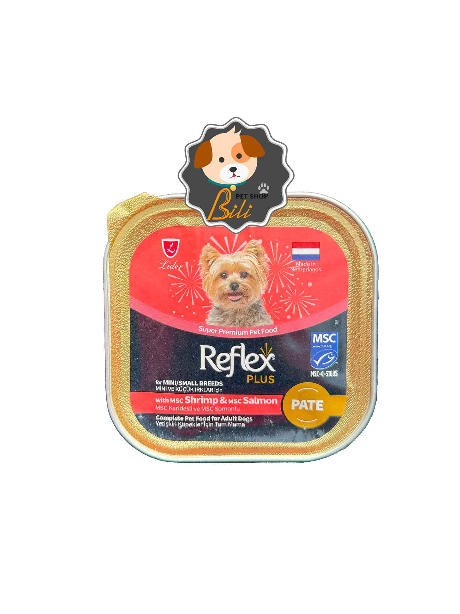 ووم سگ رفلکس پلاس با طعم ماهی سالمون و میگو مدل پته ۸۵ گرمی ـ REFLEX PLUS DOG FOOD WITH SHRIMP & SALMON PATE 85 GR