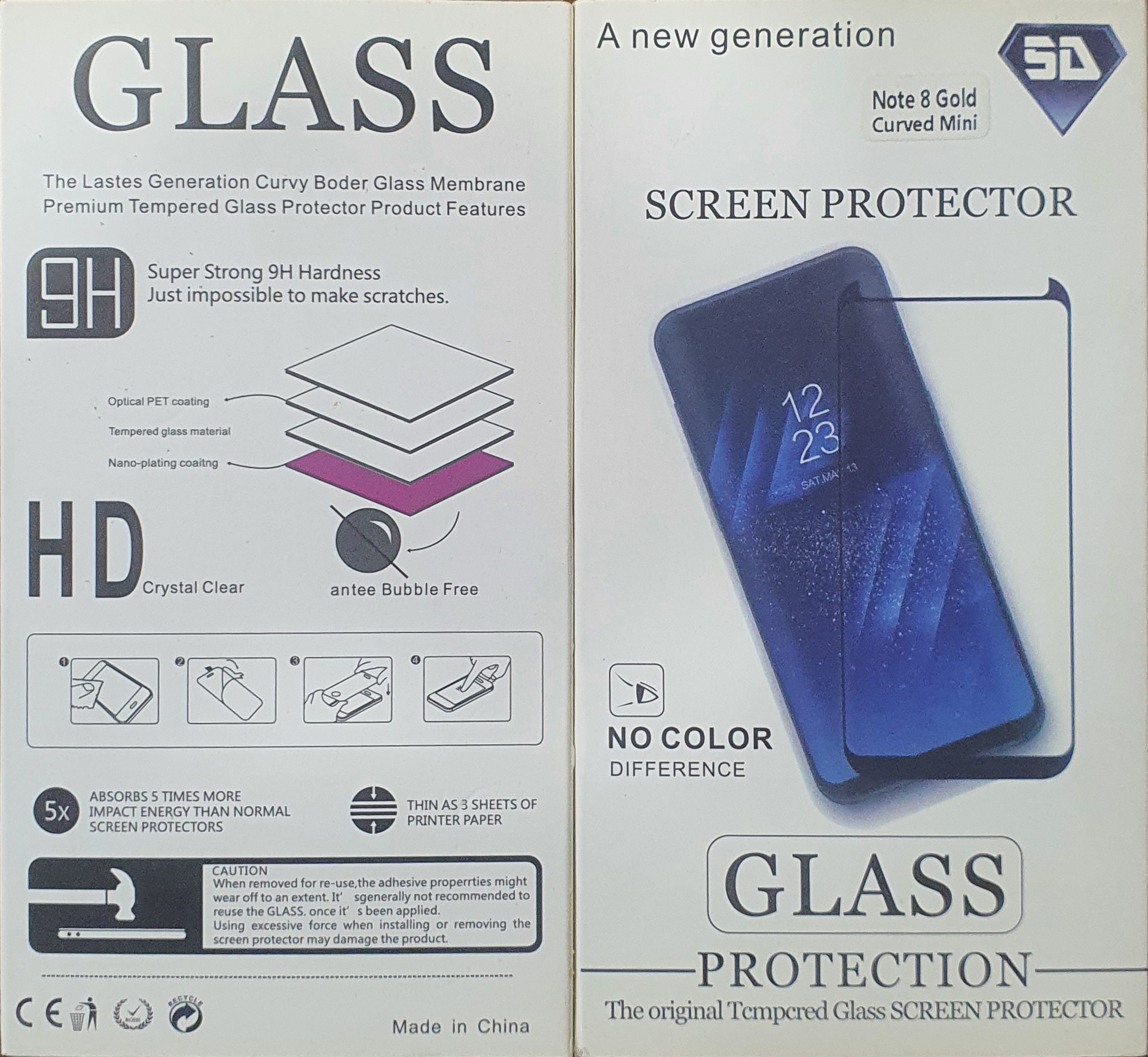 گلس فول چسب Samsung Note 8