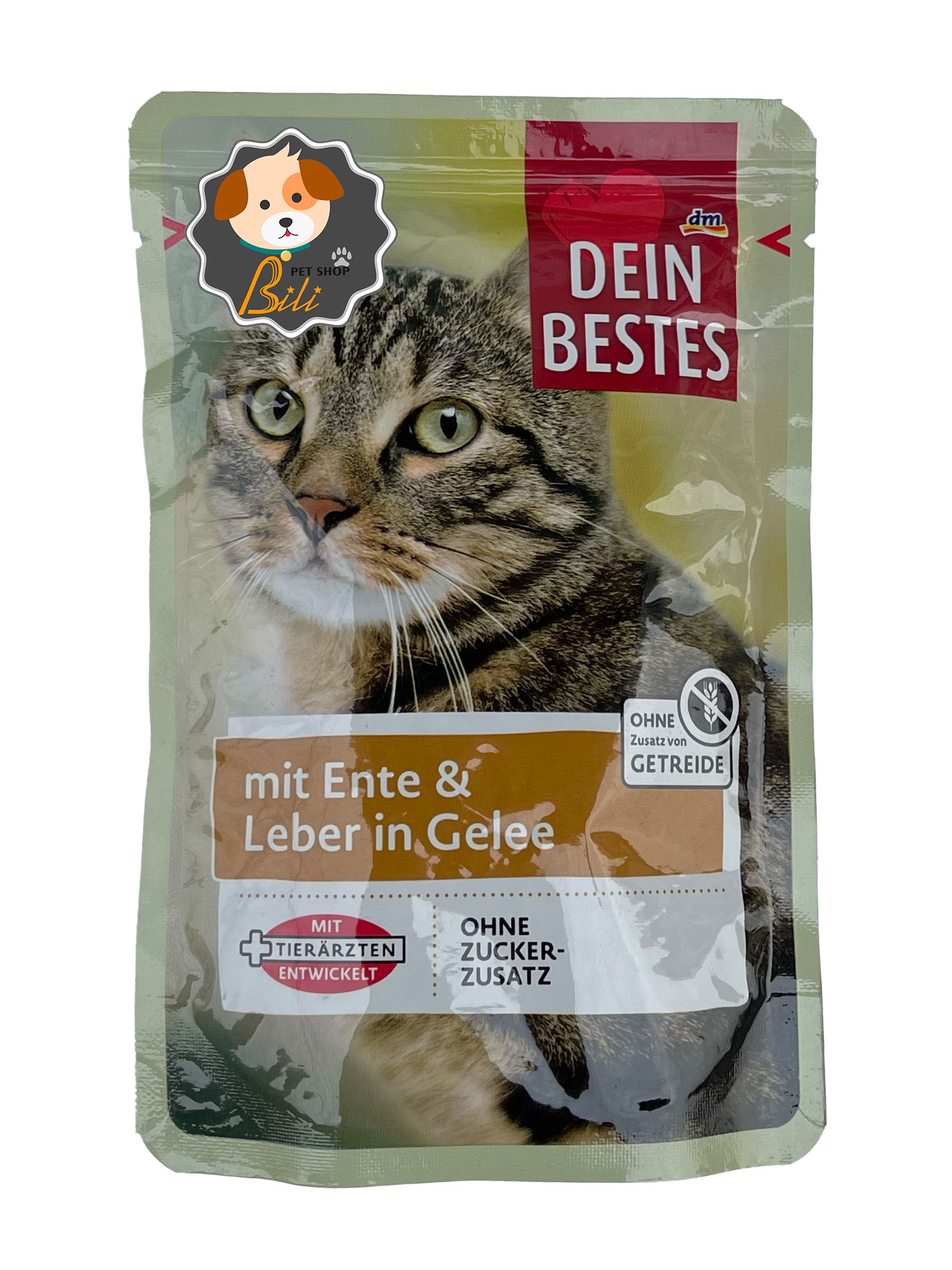 پوچ گربه داین بست با طعم اردک و جگر ۱۰۰ گرمی ـ DEIN BESTES MIT ENTE & LEBER IN GELEE 100 GR — تصویر ۲