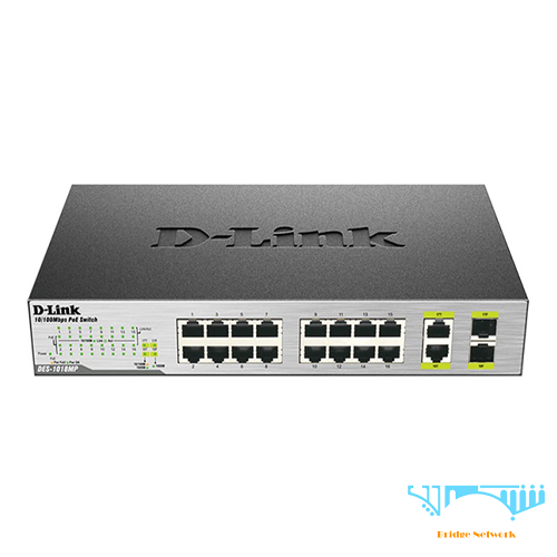 سوئیچ 18 پورت PoE دی لینک مدل DES-1018MP با بهترین قیمت - شبکه پل