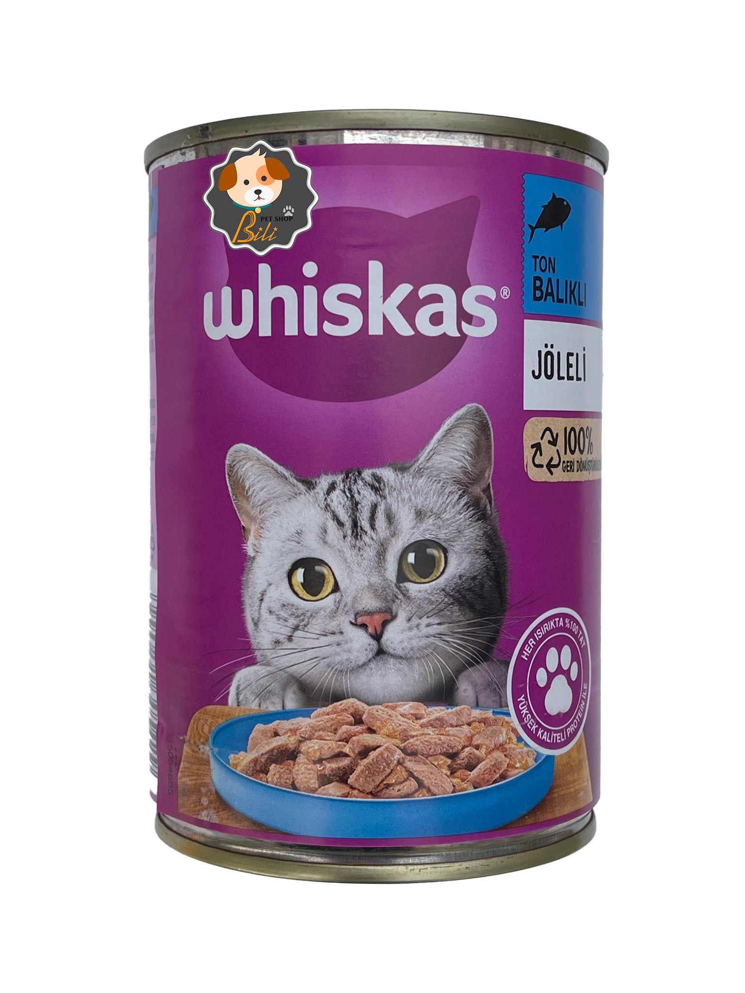 کنسرو ویسکاس مخصوص گربه بالغ با طعم ماهی ۴۰۰ گرمی ـ WHISKAS TON BALIKLI JOLELI 400 GR
