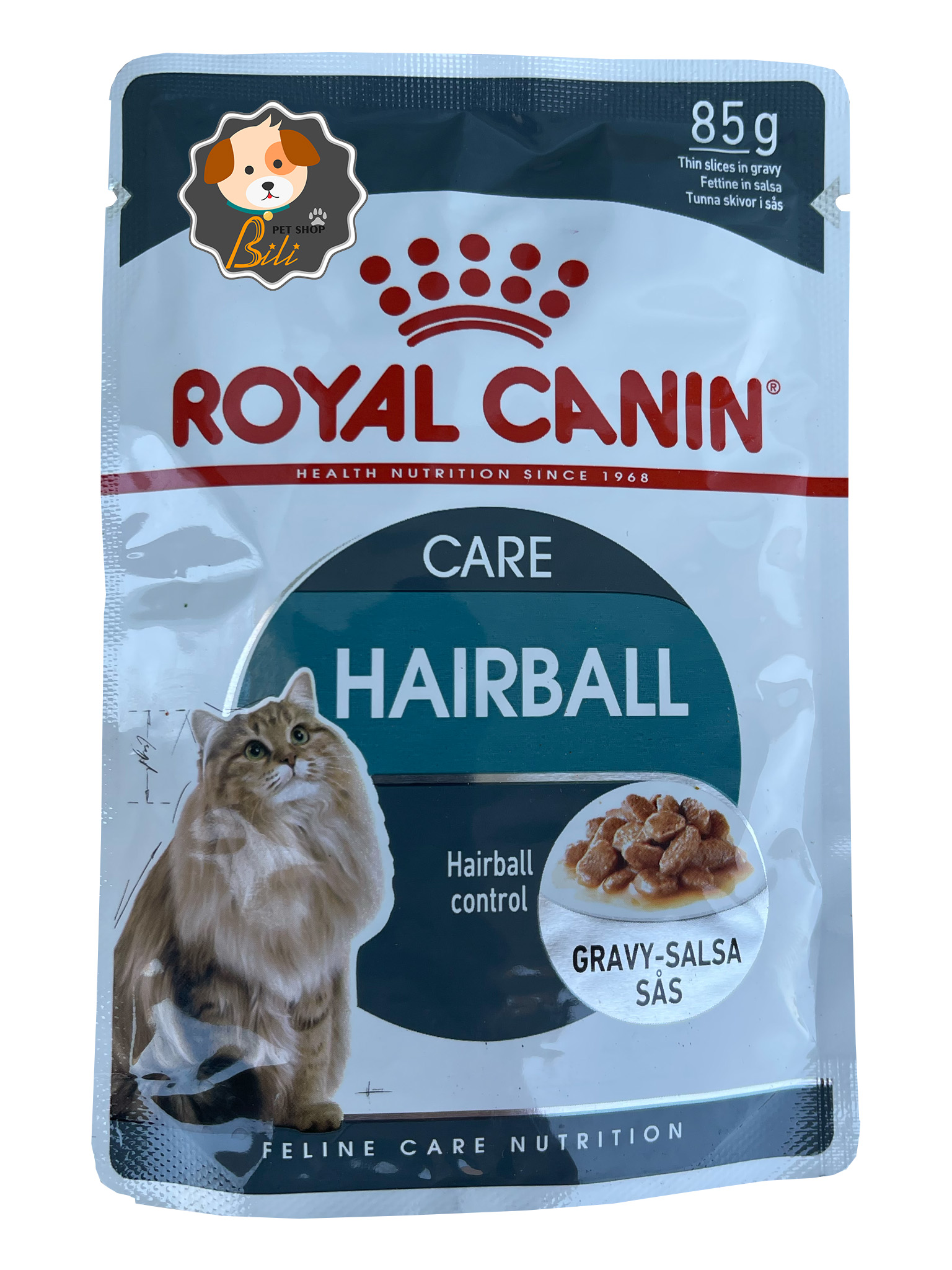 پوچ گربه هربال رویال کنین ۸۵ گرمی ـ ROYAL CANIN HAIRBALL CARE IN GRAVY 85 GR