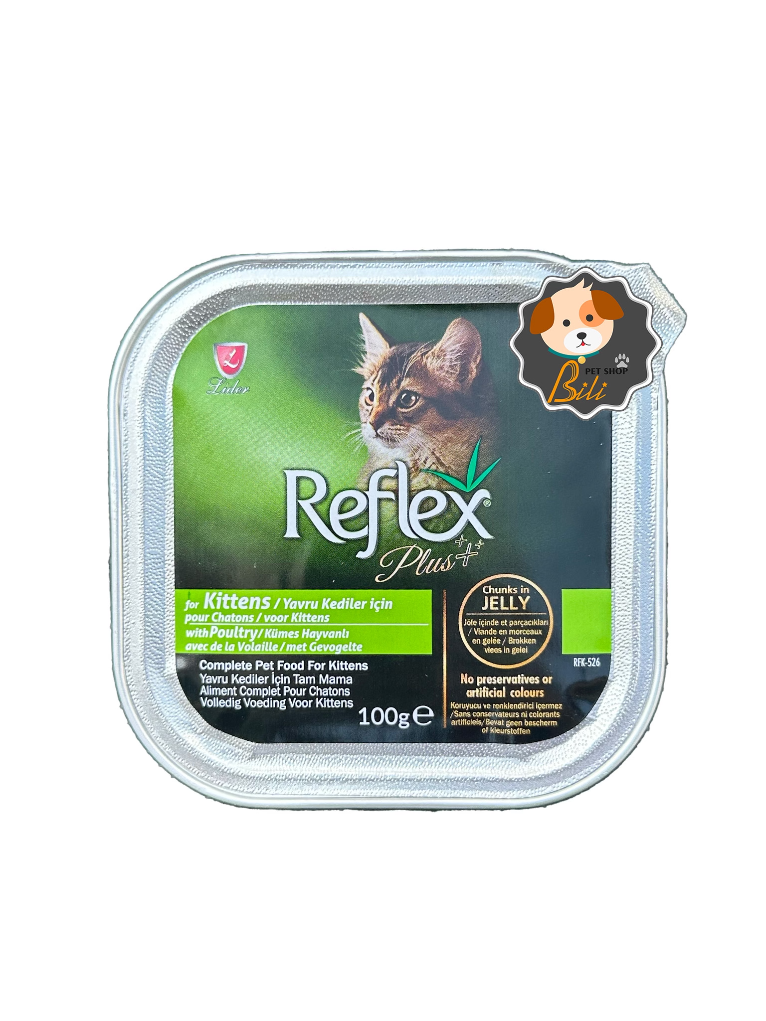 ووم بچه گربه رفلکس با طعم مرغ ۱۰۰ گرمی ـ REFLEX PLUS VOM KITTEN WET FOOD WITH POULTRY FLAVOR IN JELLY 100 GR