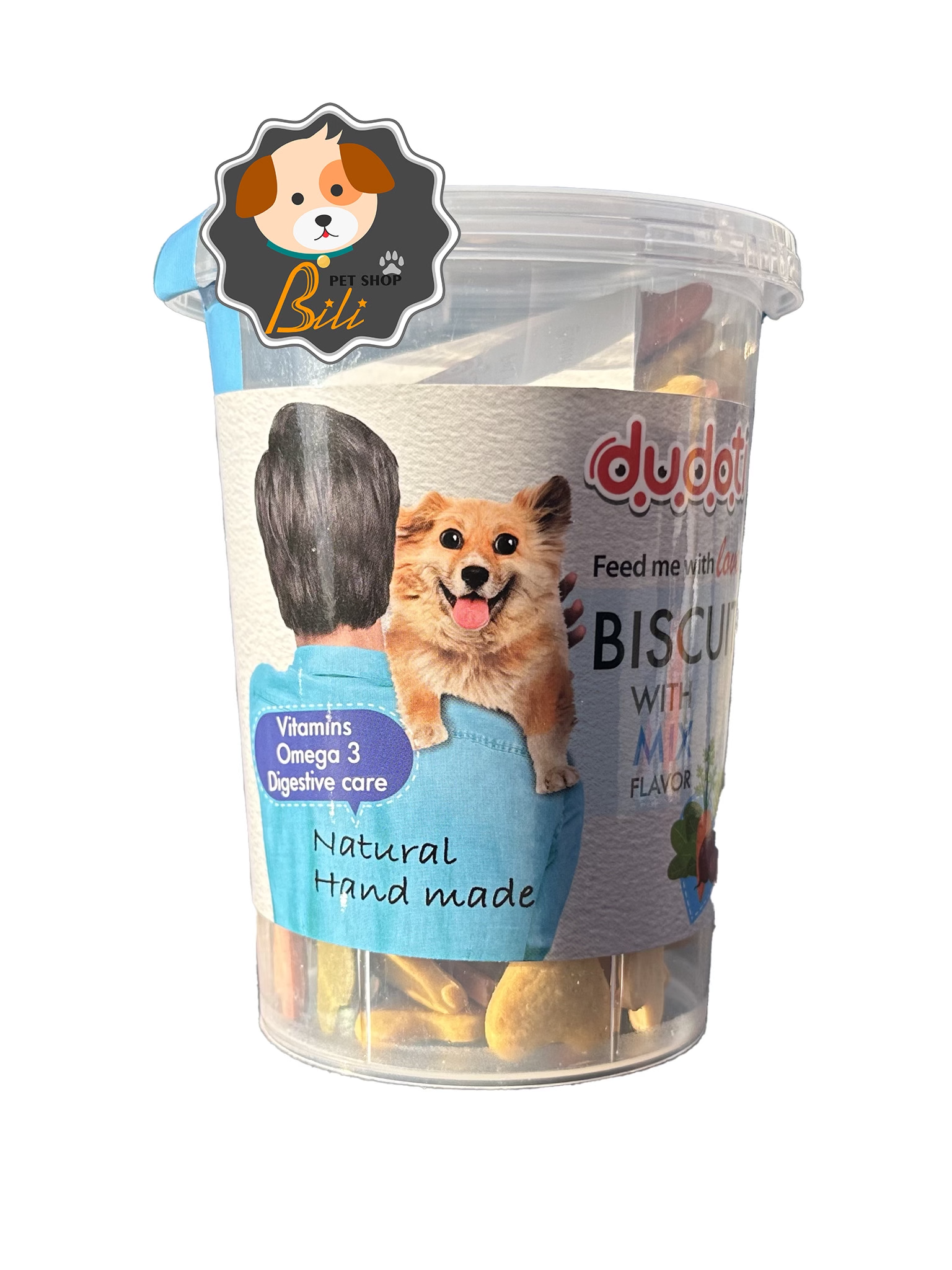 تشویقی بیسکوییت لیوانی سگ دودوتی با طعم مخلوط ۱۵۰ گرمی ـ DUDOTI DOG BISCUIT WHITH MIX FLAVOR 150 GR