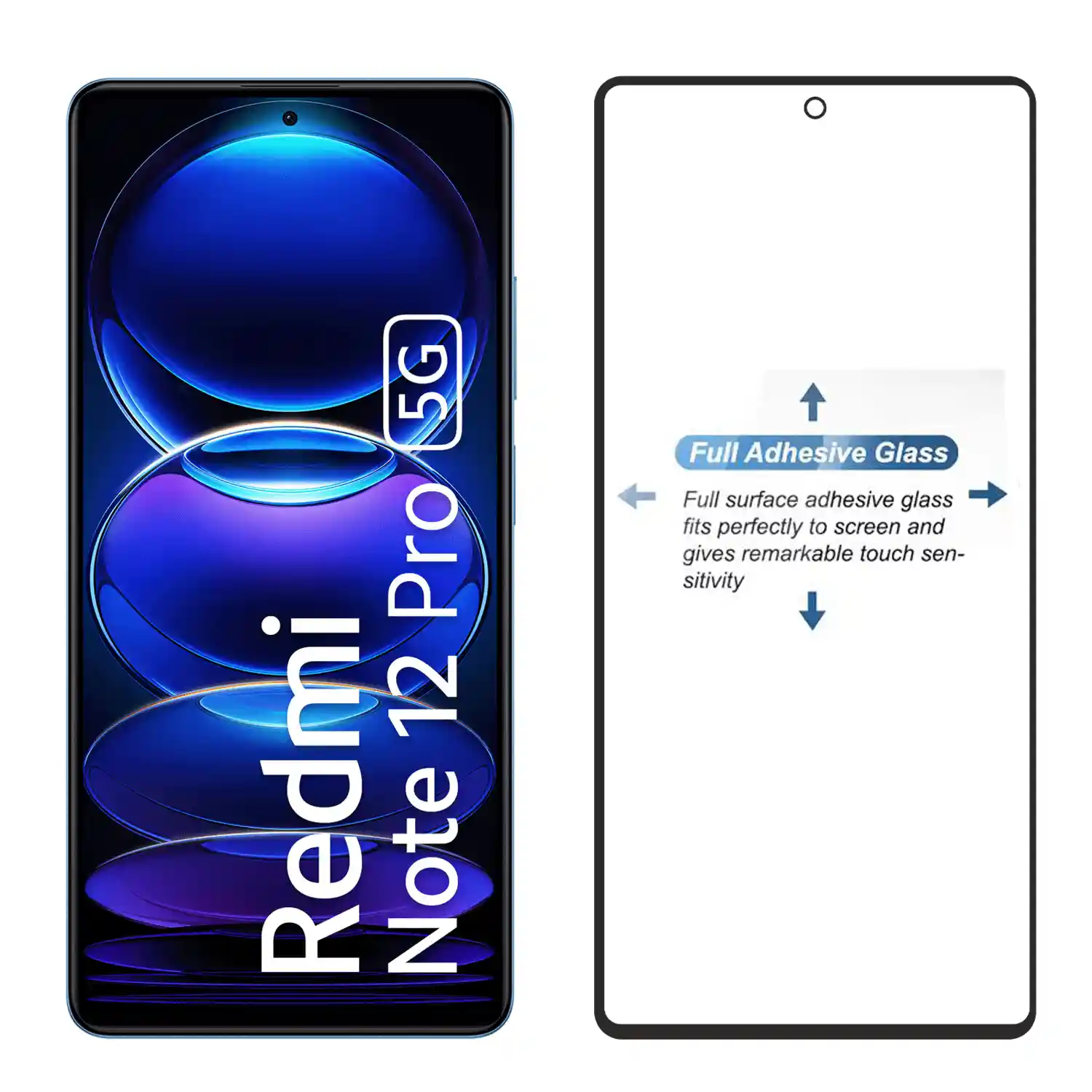 گلس گوشی شیائومی Xiaomi Redmi note 12R pro مدل full glass — تصویر ۳