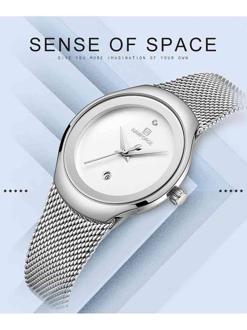 ساعت مچی عقربه ای زنانه نیوی فورس NAVIFORCE 5004 selver — تصویر ۳