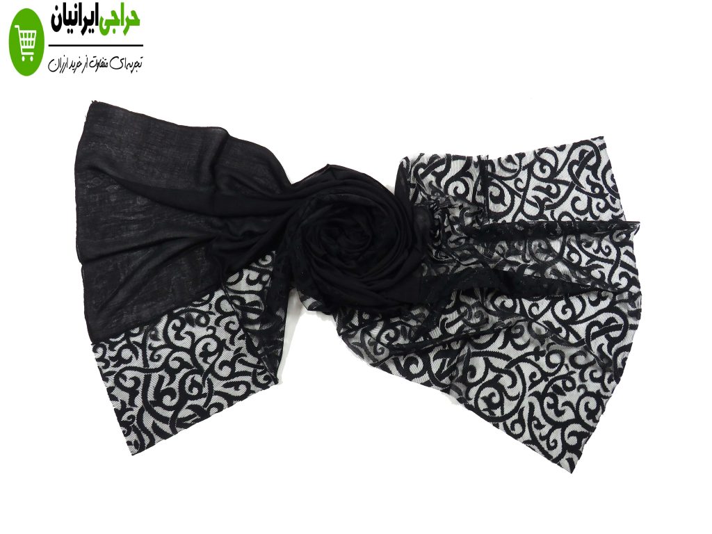 شال مشکی نخی گیپور کد 131