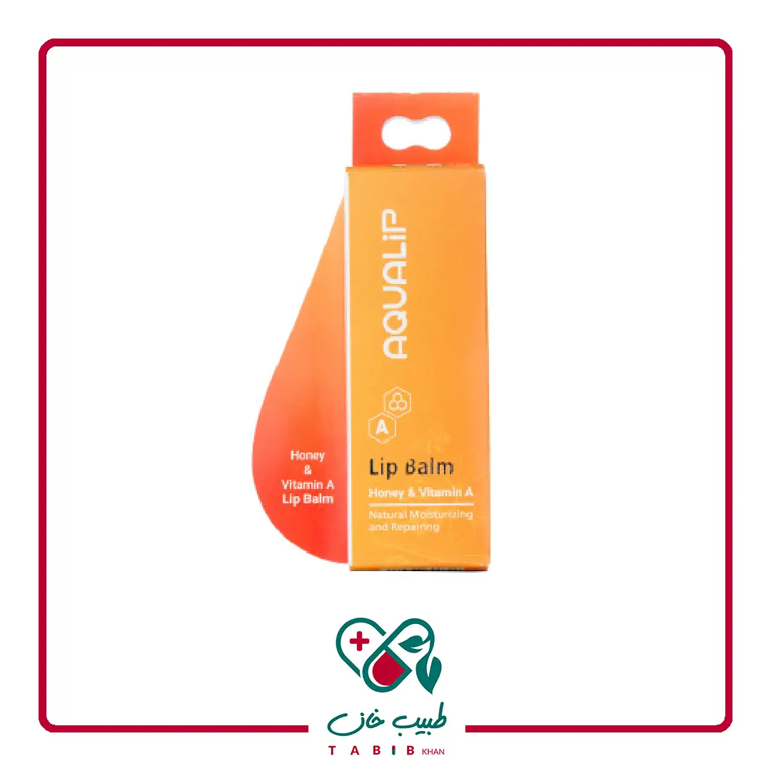 بالم لب حاوی عسل و ویتامین A آکوالیپ حجم 10 میل/Aqualip Honey And Vitamin A Lip Balm 10 ml