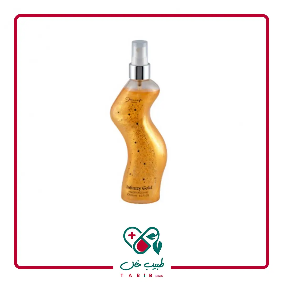 بادی اسپلش زنانه ژک ساف مدل Infinity Gold اینفینیتی گلد حجم 250 میلی لیتر/Jacsaf Shine Infinity Gold Body Splash 250 ml