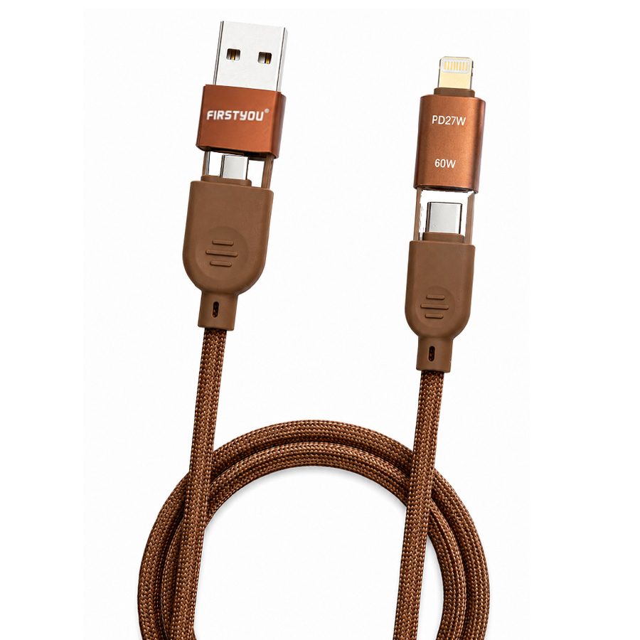 کابل شارژ سریع فرستیو FIRSTYOU C098 Brown — تصویر ۵