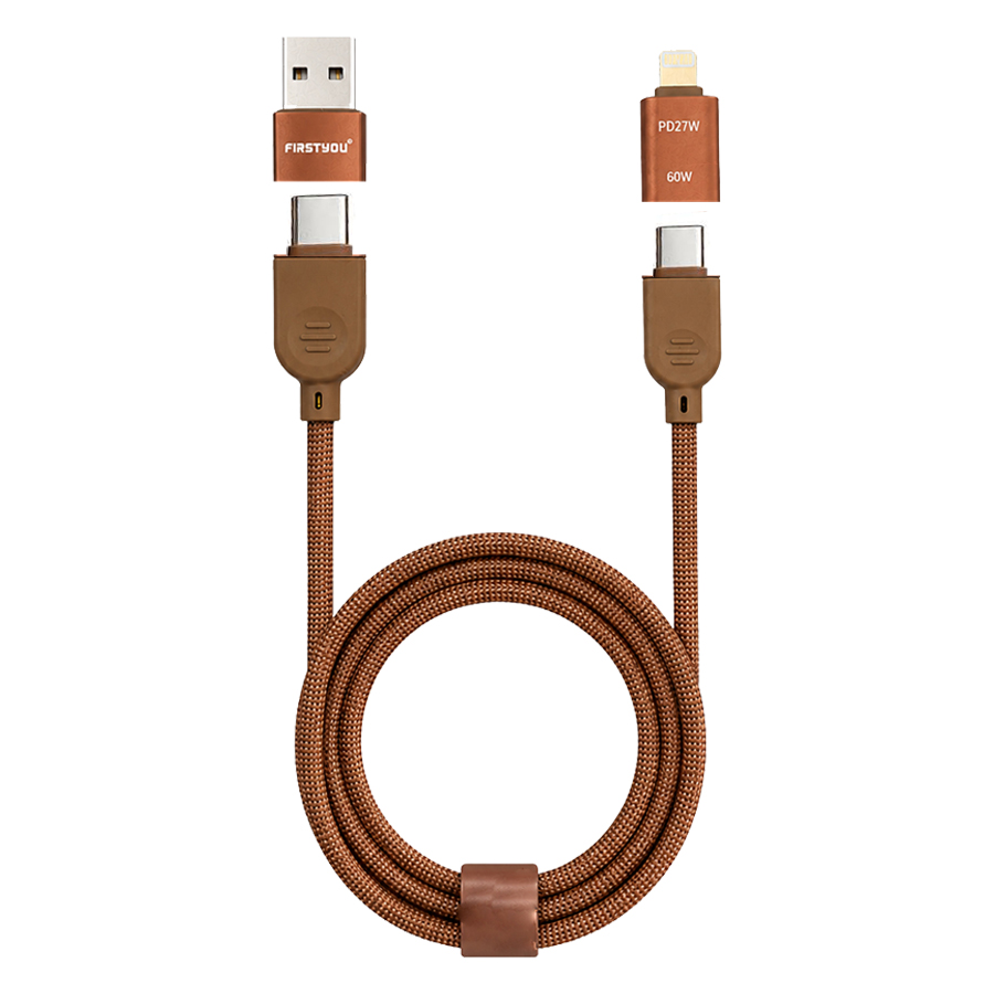 کابل شارژ سریع فرستیو FIRSTYOU C098 Brown — تصویر ۲
