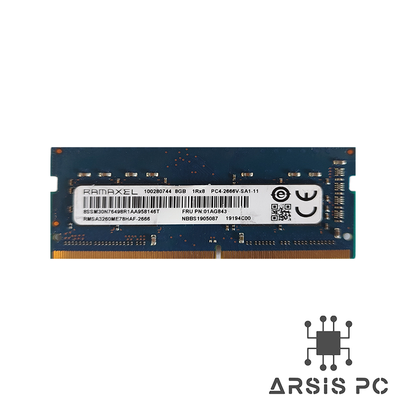 رم لپ‌تاپ Ramaxel DDR4 ظرفیت 8 گیگابایت فرکانس 2666MHz (PC4-21300) تایمینگ CL19