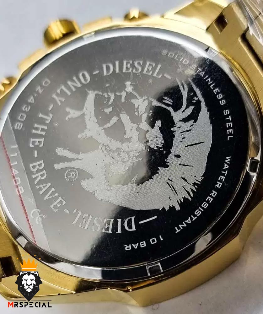 ساعت دیزل شاخدار مردانه کرنوگراف طلایی صفحه سفید Diesel 1625 — تصویر ۷