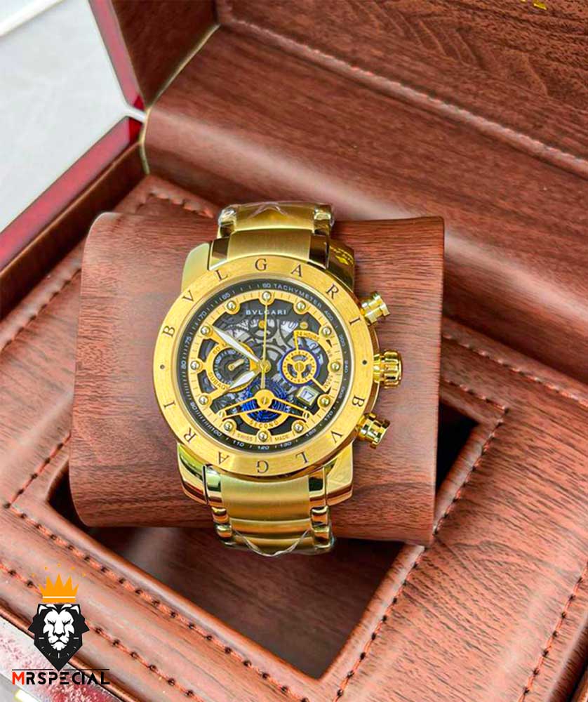 ساعت مچی مردانه بولگاری کرنوگراف طلایی BVLGARI 2362 — تصویر ۳