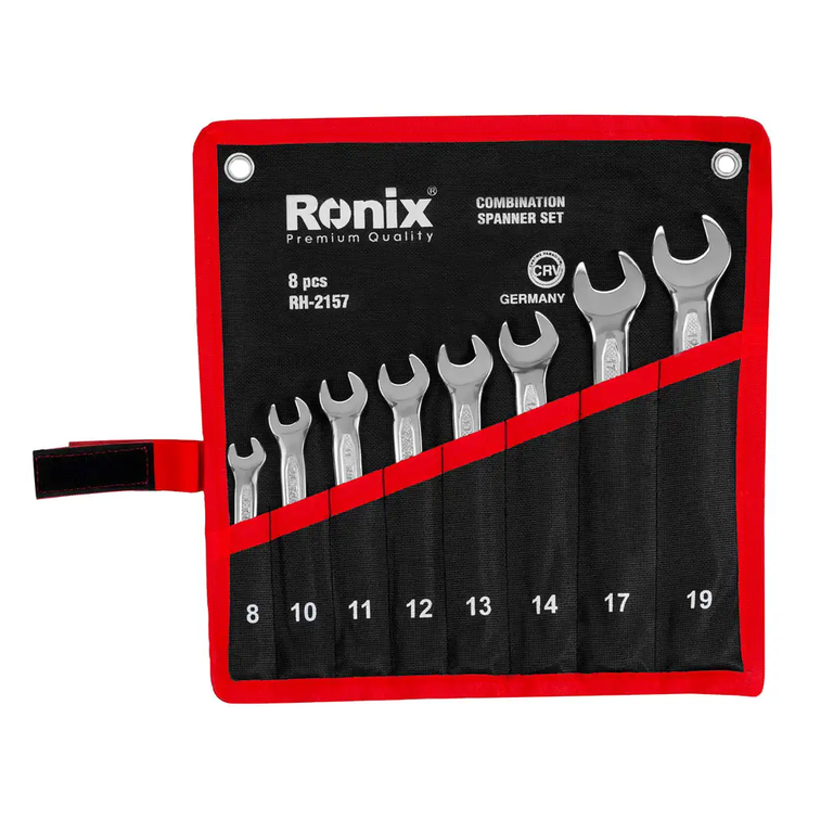آچار یکسر تخت و یکسر رینگی رونیکس مدل RH-2157 مجموعه 8 عددی