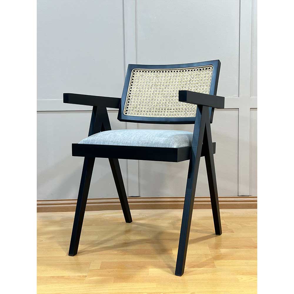 صندلی پشت حصیری مدل Japandi Rattan — تصویر ۷