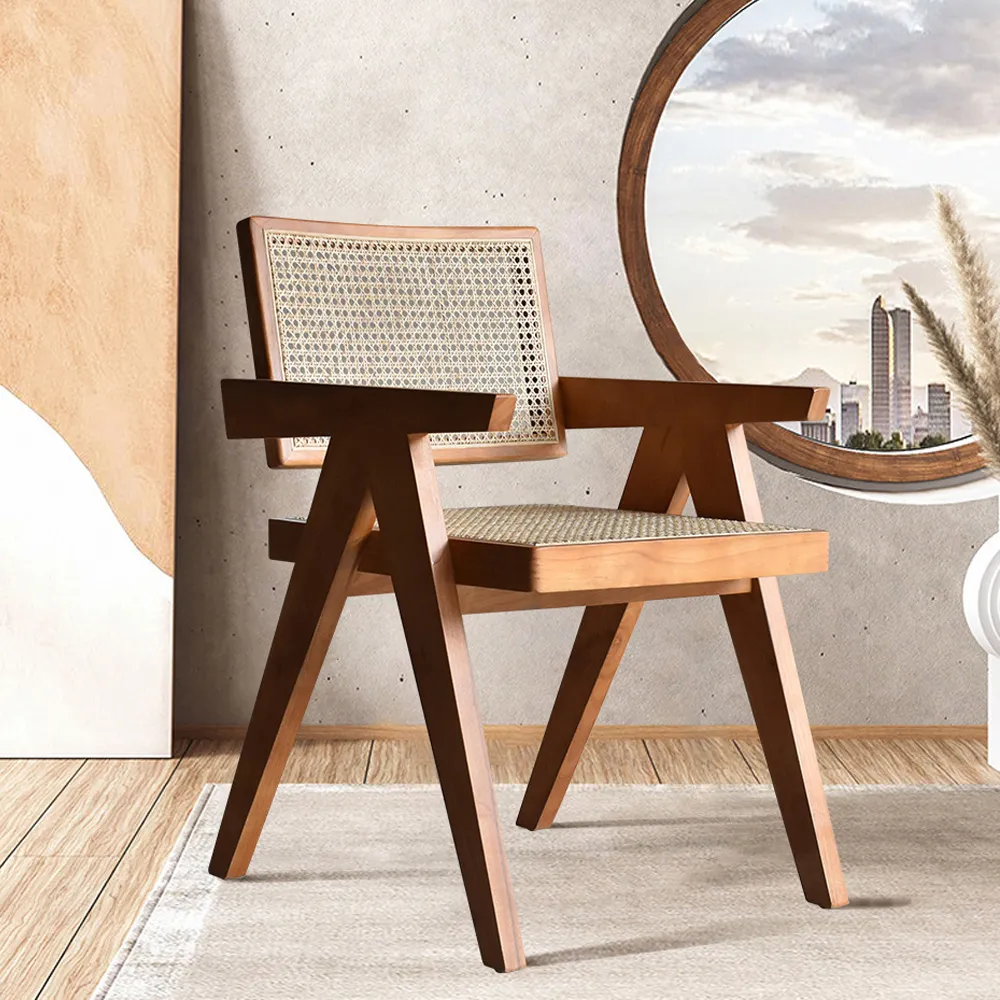 صندلی پشت حصیری مدل Japandi Rattan — تصویر ۳